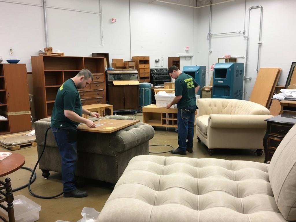 Water damaged furniture and belongings being restored in Tucson